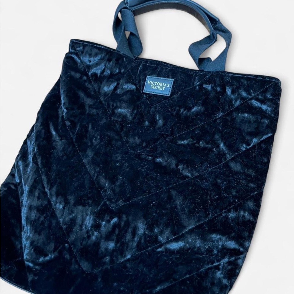 Victoria's Secret Blue Velvet Tote Bag